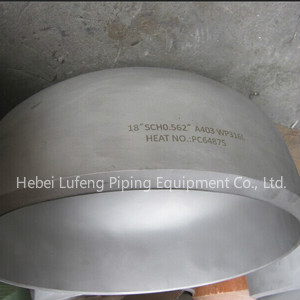 Seamless Pipe Cap, ASTM A403 WP316L, BW, 18 Inch